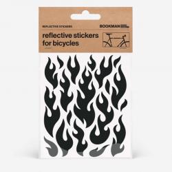 REFLECTIVE STICKERS FLAME BLACK   BOOK520   BOOKMAN
